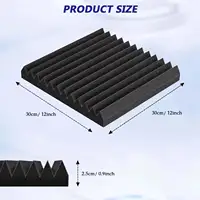 แผ่นซับเสียงอะคูสติกแบบลิ่ม ขนาด 1 นิ้ว x 12 นิ้ว จำนวน 48 ชิ้น สำหรับติดผนัง ป้องกันเสียงรบกวน ฉนวนกันเสียง 2