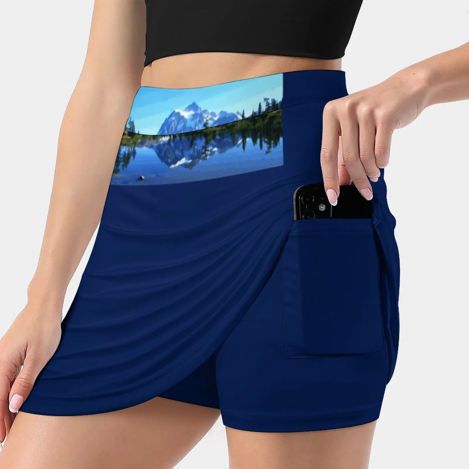 

" Mount Shuksan And Picture Lake In The Fall " Women Sports Skirt Tennis Golf Dance Fitness Running Yoga Skirts Fall Lakes