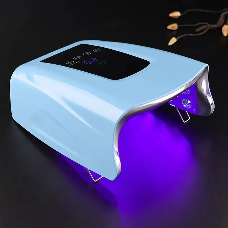 크리스탈 비즈 86W 충전식 네일 램프 15600mAh 배터리 UV 라이트 손톱 무선 젤 건조기 무선 네일 LED 램프