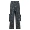 PFNW Niche Design Shaped Deconstructed Stained Straight Jeans Men's High-end Spring Casual Wide Leg Pants Denim Trousers 12C1592 6