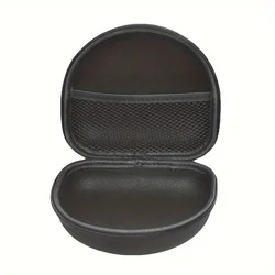 Durable Shockproof Headphone Carrying Case with Zipper Closure (Black)