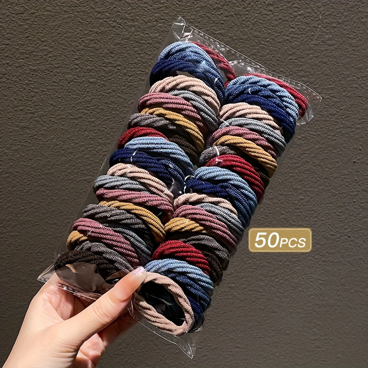 50 stücke Mädchen gemischte Farbe einfache Haar gummis Haarschmuck – Detail 3