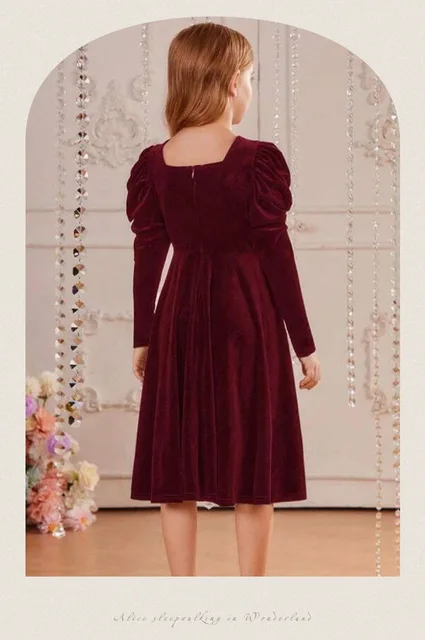 Girl velvet winter dress main image 0