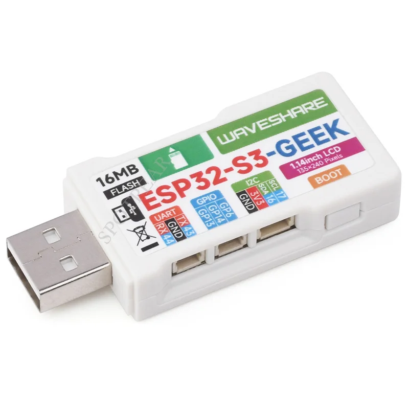 Placa do Desenvolvimento do Lcd da Cor Dongle do Usb Esp32-s3 Geek 114 65k Esp32-s3r2 St7789 - Imagem 2