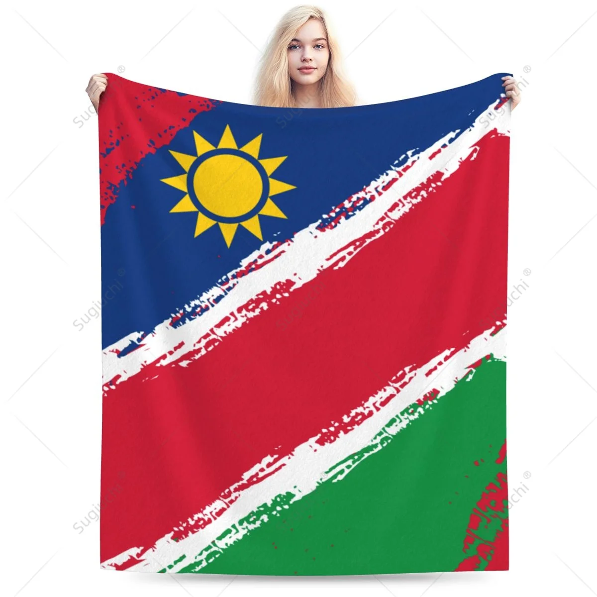 

Blanket Namibia Flag Color Flannel Multifunction Camping Sofa Cover Keep Warm