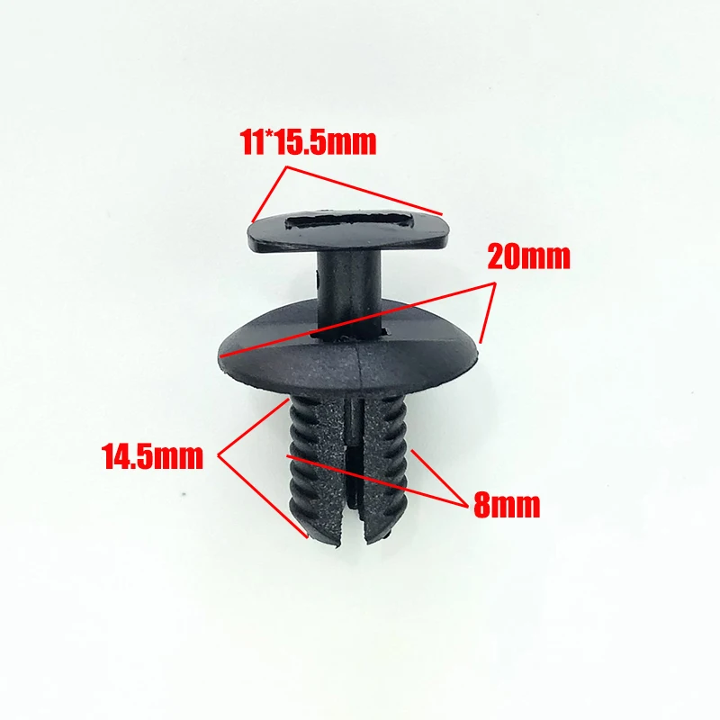 VW UP Crafter 6J용 20개 8mm 휠 아치 라이닝 및 후면 범퍼 클립 0853379 /2E 1857784 플라스틱 자동 패스너