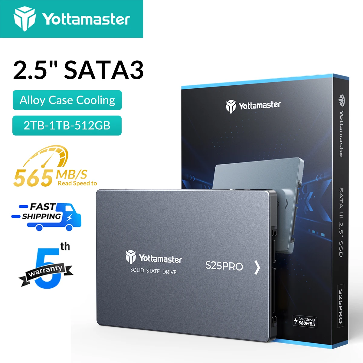 Yottamaster SATA III SSD Drive 2.5” Internal Solid State Drive