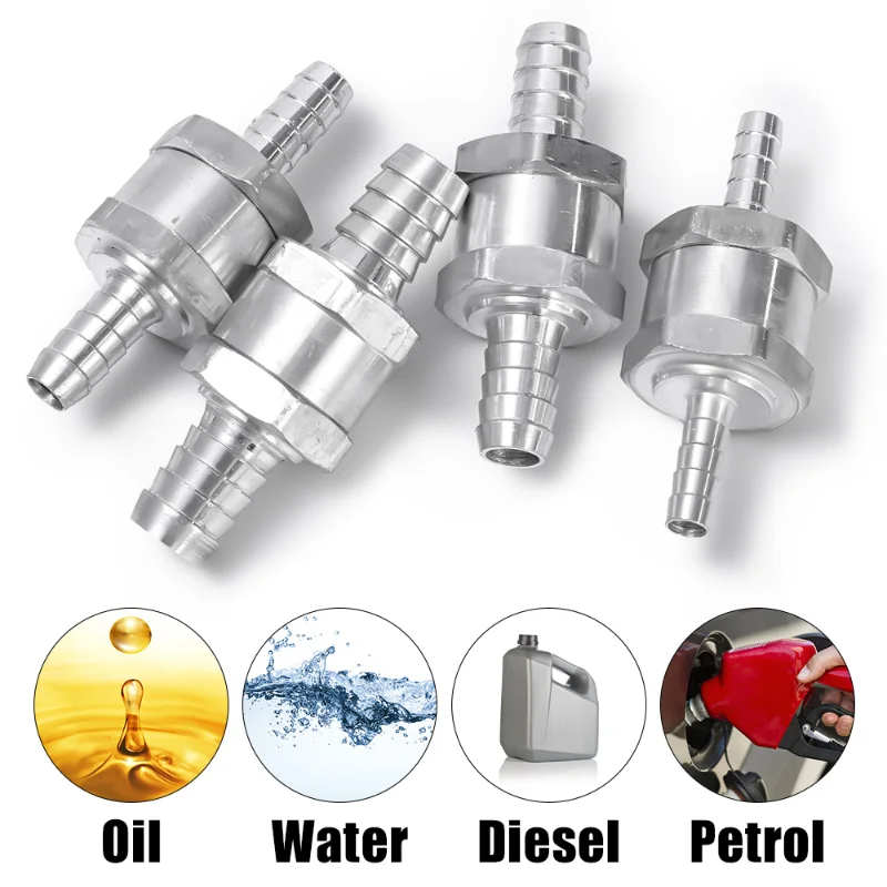 Fuel Non Return Check Valve 6/8/10/12mm Aluminium Alloy Petrol Diesel Water Fuel Line One Way for Peugeot Renault