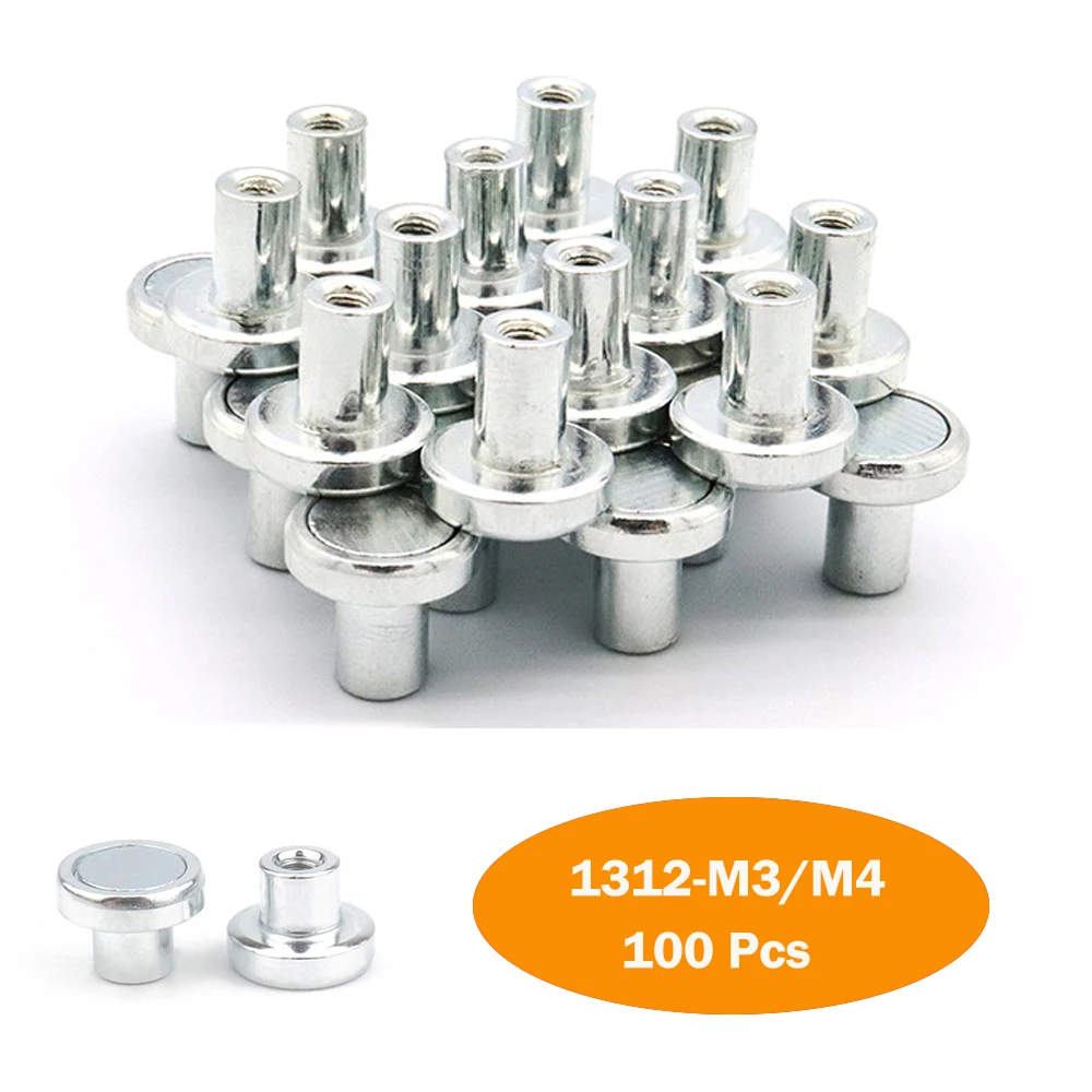 แม่เหล็กยึดโมดูล LED 100 ชิ้น รุ่น 1312-M3 / 1312-M4 สกรูแม่เหล็กสำหรับโมดูลจอแสดงผล LED ในอาคาร สกรูแม่เหล็กแบบเกลียวใน 1