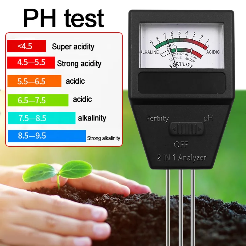 1 PC Soil Moisture Sensor Meter Plant Fertile pH Tester Monitor Fertility Acidity Alkali Test Soil Analyzer Gardening Detector 3