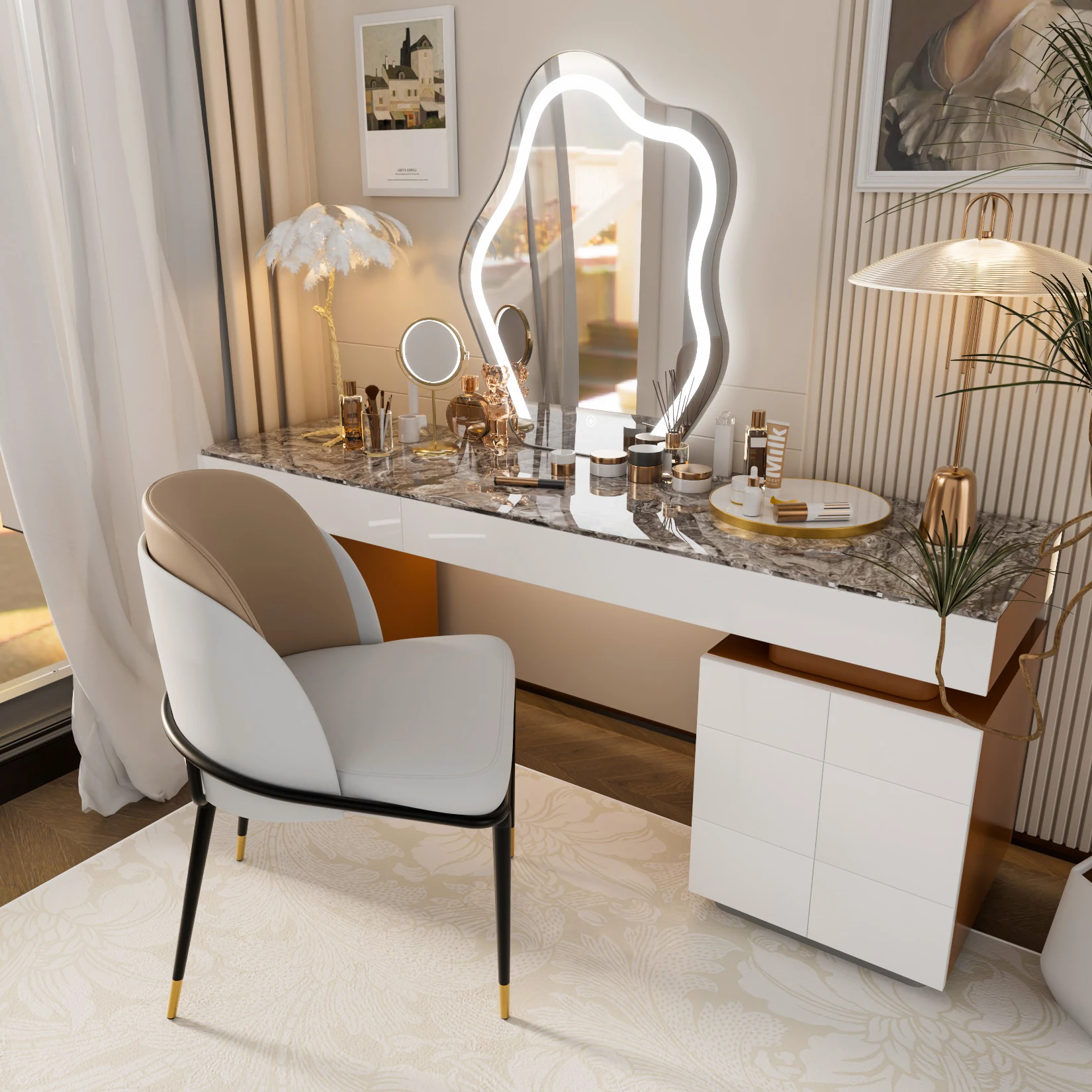 LUVODI Luxury Set di 2 sedie da pranzo cucina Accent Leisure sedie da soggiorno in pelle microfibra per pranzo, cucina, sala studio 6