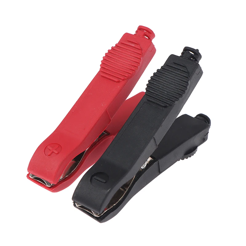 50A Red Black 75mm Insulation Fully Enclosed With Fuse Electrician Test Clip 2PCS Battery Test Lead Clip Alligator