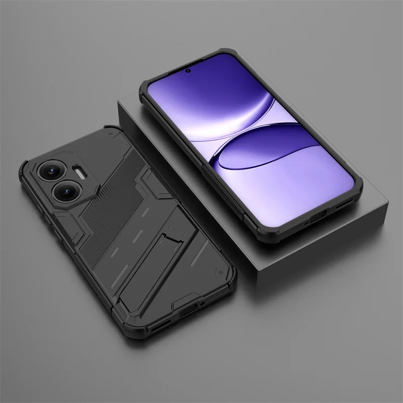 Magnetic Armor Shockproof Stand Phone Case with Car Mount Feature - Enhanced Protection Back Cover