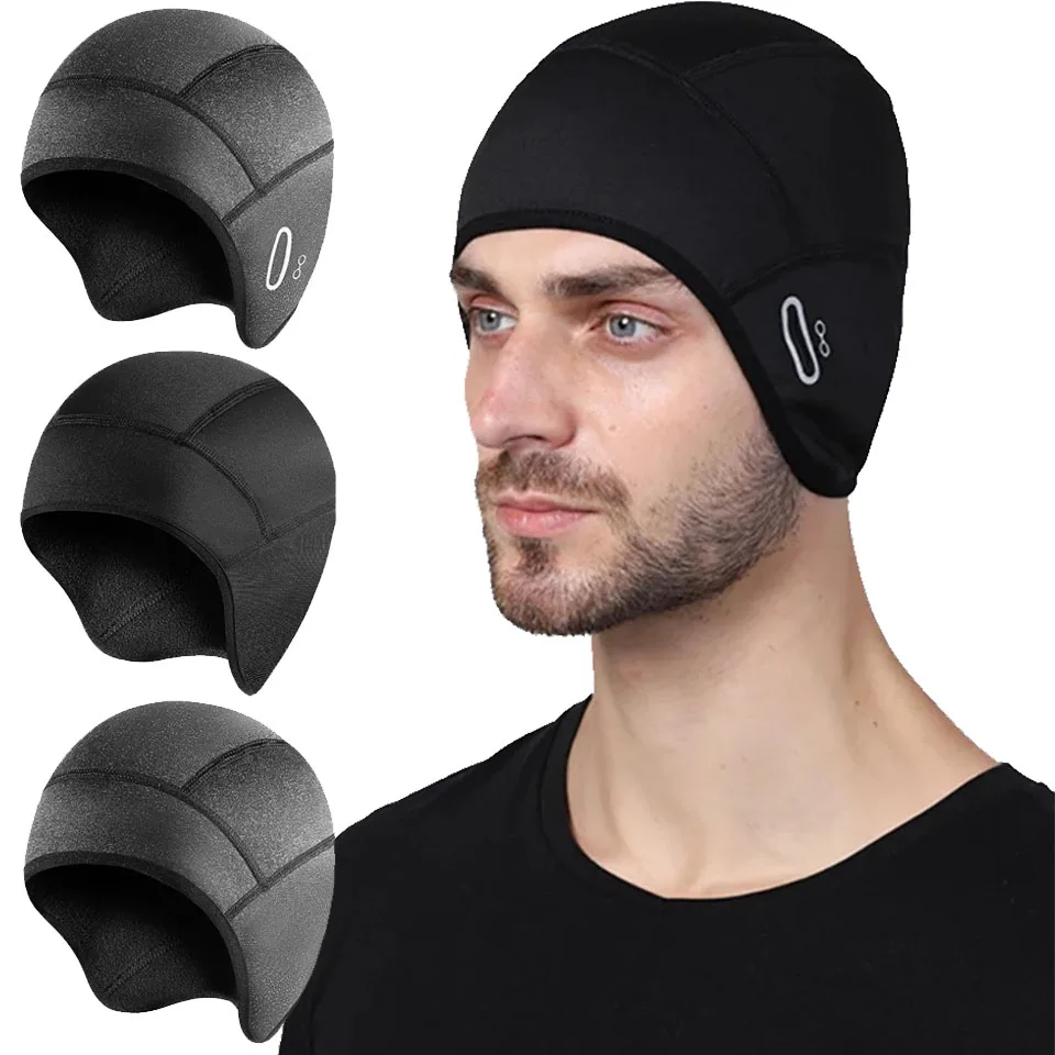 

Cycling Cap Winter Warm Helmet Outdoor Sports Skiing Motorcycle Riding Bike Hat With Eyeglass Hole Windproof Headwear