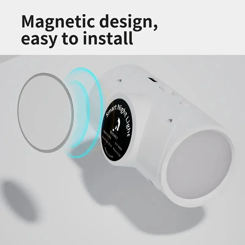 Rechargeable LED Night Light with Motion Sensor Wall Lamp 3 Light Modes Indoor Light Magnetic Staircase Light