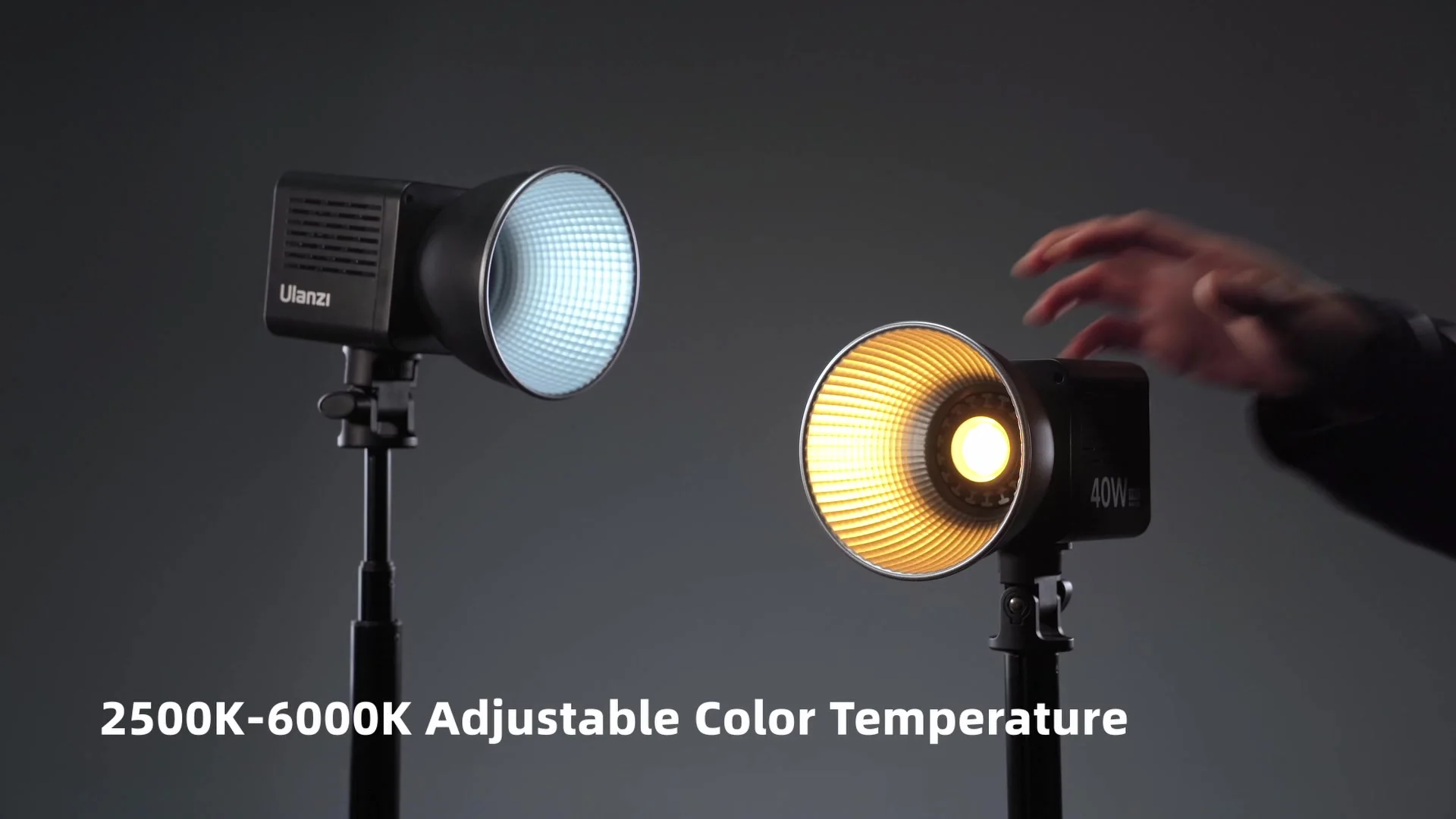 ULANZI LT028 40W COB Video Licht, Bi-Color 2500-6500K LED