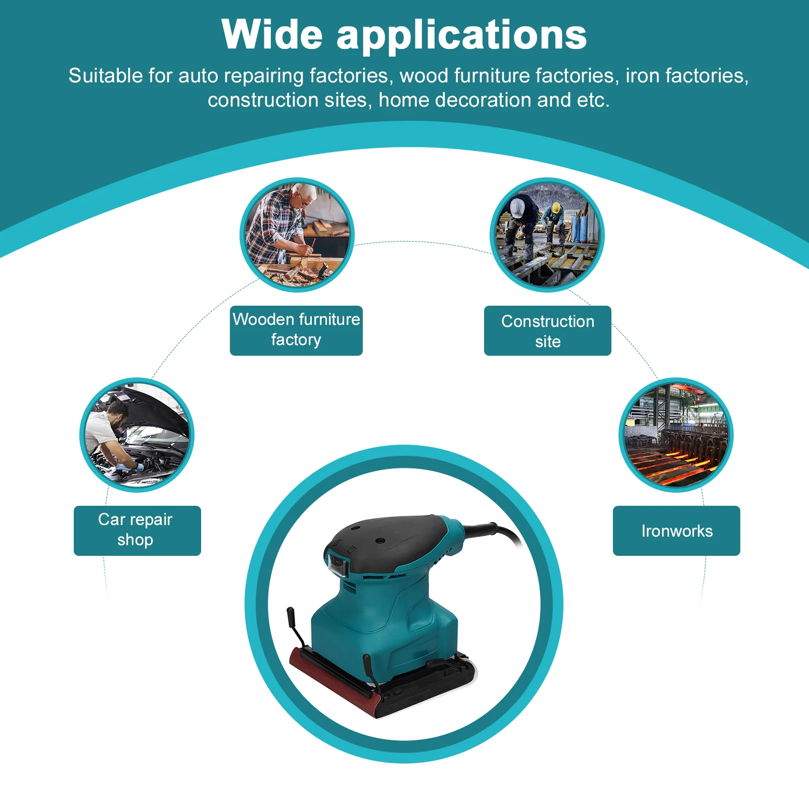 400W Orbital Sander Wood Grinder Electric Car Polisher Multifunctional Wood Metal Waxing Polishing Grinding Sanding Machine 3