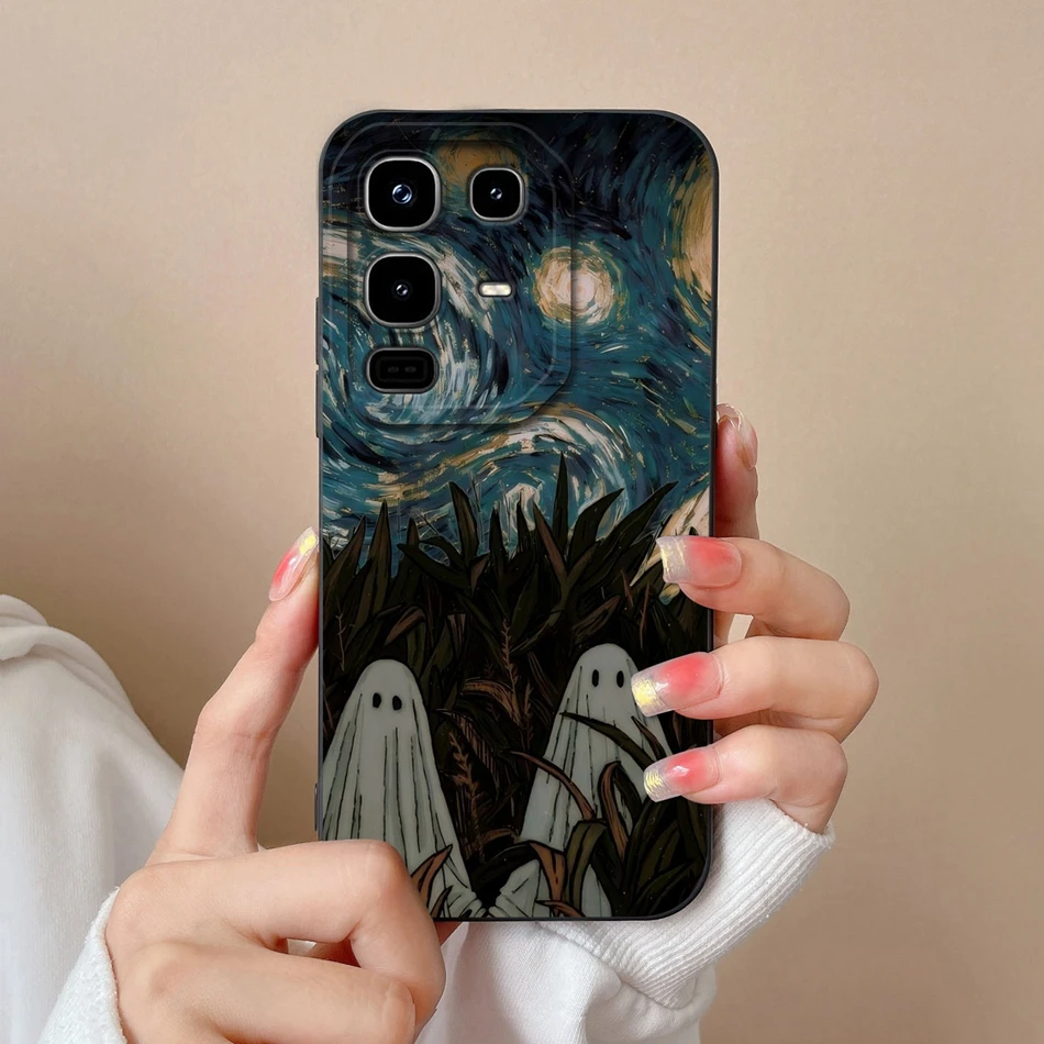 Cartoon Cute Design Phone Case - Full Protection Soft Liquid Silicone Back Cover Bumper