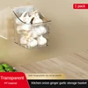 1/2/3pcs Kitchen Garlic Ginger And Onion Transparent Storage Basket Wall-Hanging Small Wall-Mounted Storage Box Storage Rack 4