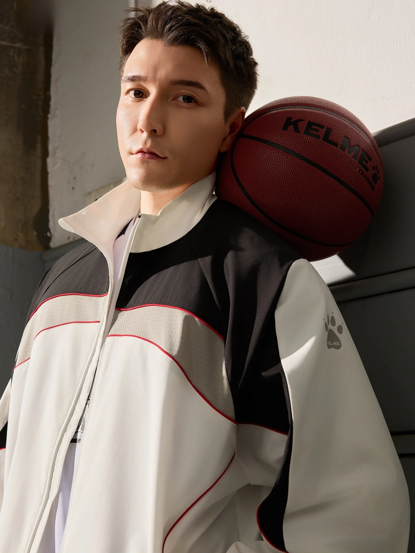 켈미 농구 시리즈 우븐 자켓 레트로 스탠드 칼라 컬러 블록 교복 스프링 2026 신상 남성 지퍼 자켓