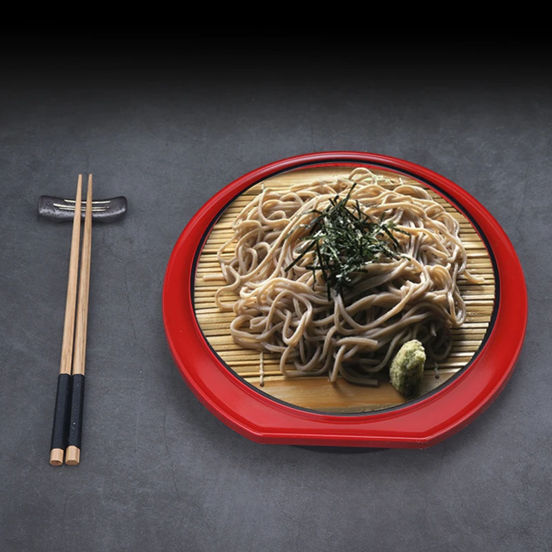 Japanese Style Cold Noodle Plate Dish Sushi Restaurant Soba Udon With Bamboo Mat Flavor Saucer Cup Cuisine Korean Tableware