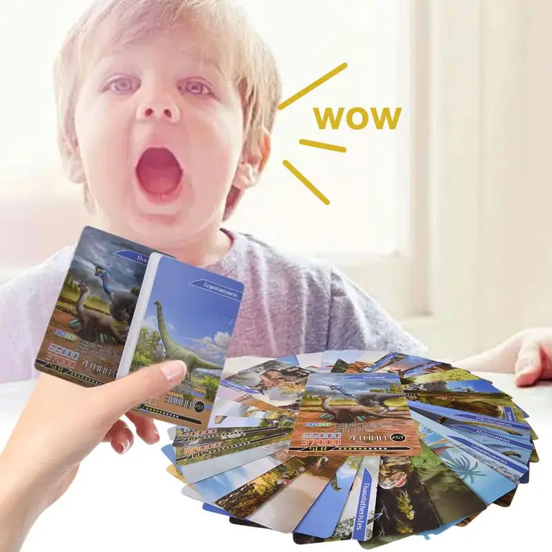 Dinosaurs Presch Memory Card For Kids 55pcs Dinosaur Picture Cards Dinosaur Fan Collectible Cards Flash Card Christmas Gift For 5