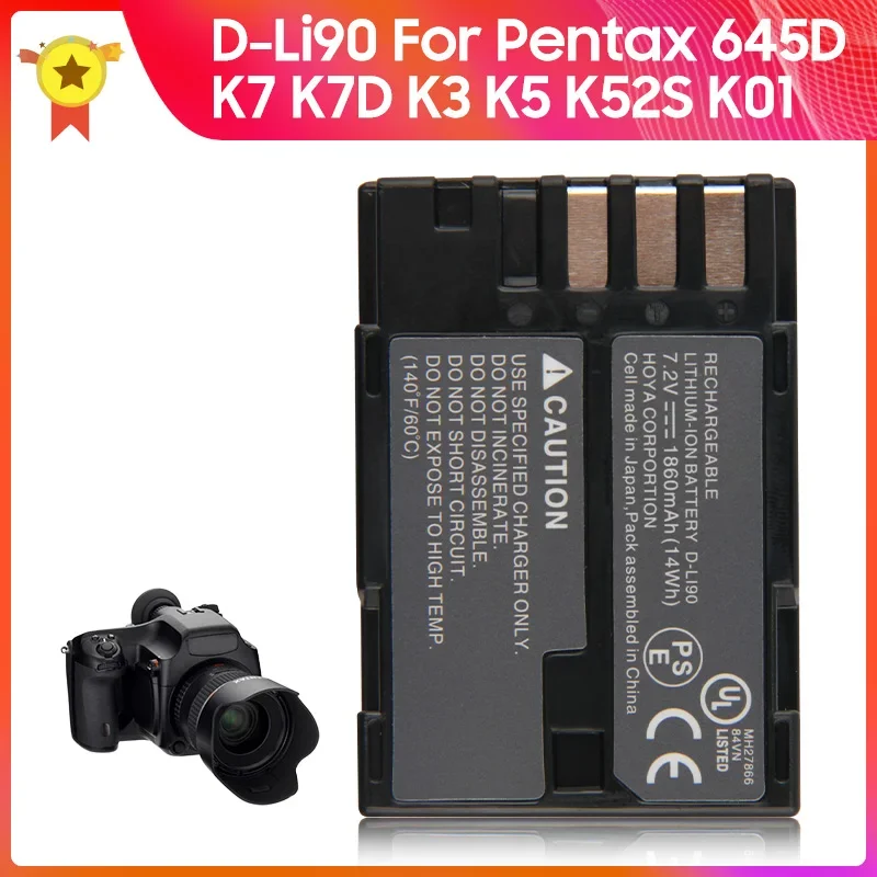Nuova Batteria D-Li90 Per Pentax K7D 645D K52S K01 K7 K3 K5 Batteria Di Ricambio 1860Mah 7.2V 14Wh + Strumenti