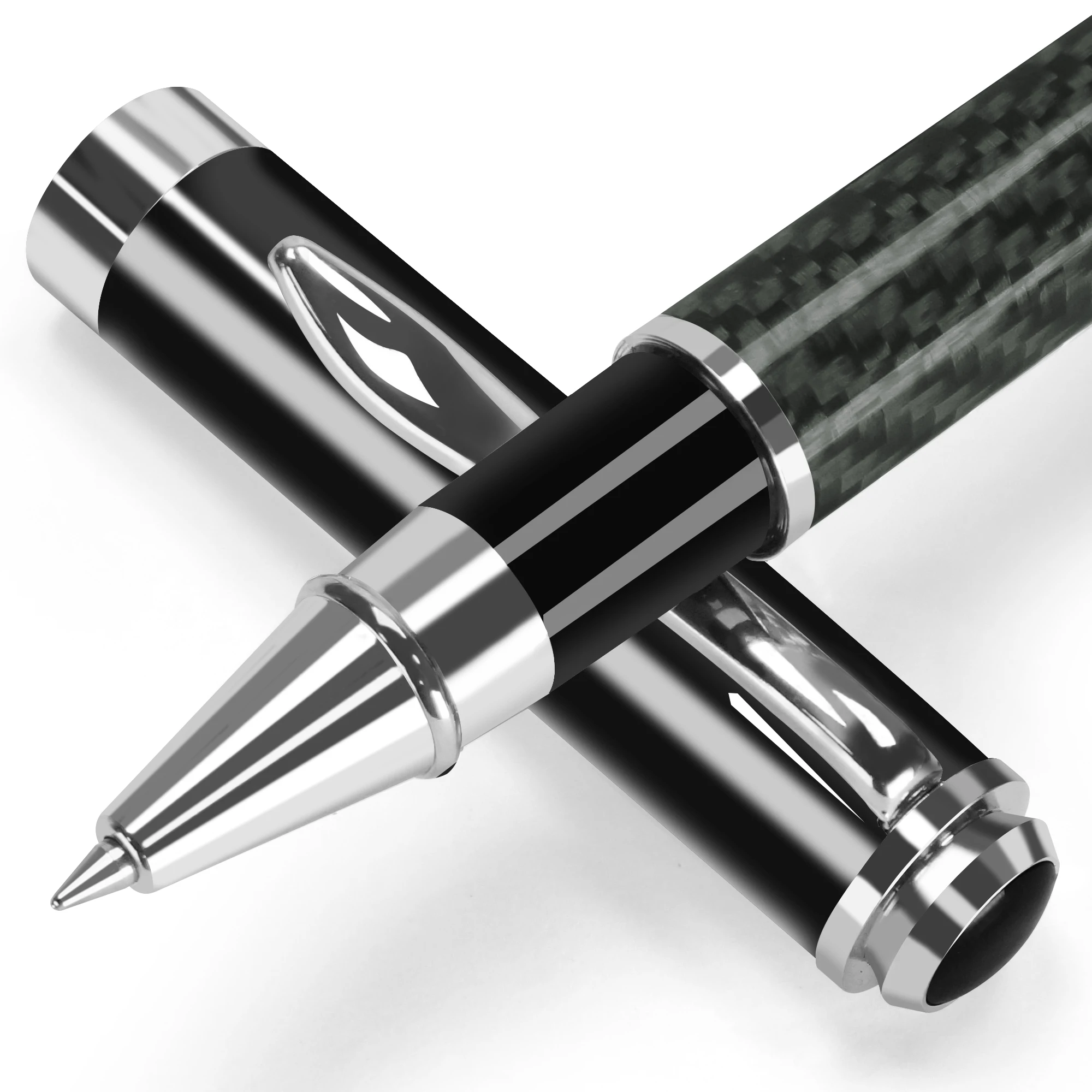 STONEGO Carbon Fiber Signature Pen, Premium Metal Gel Ink Pens Micro Point 0.5mm Black Ink Smooth Writing Ball Pen