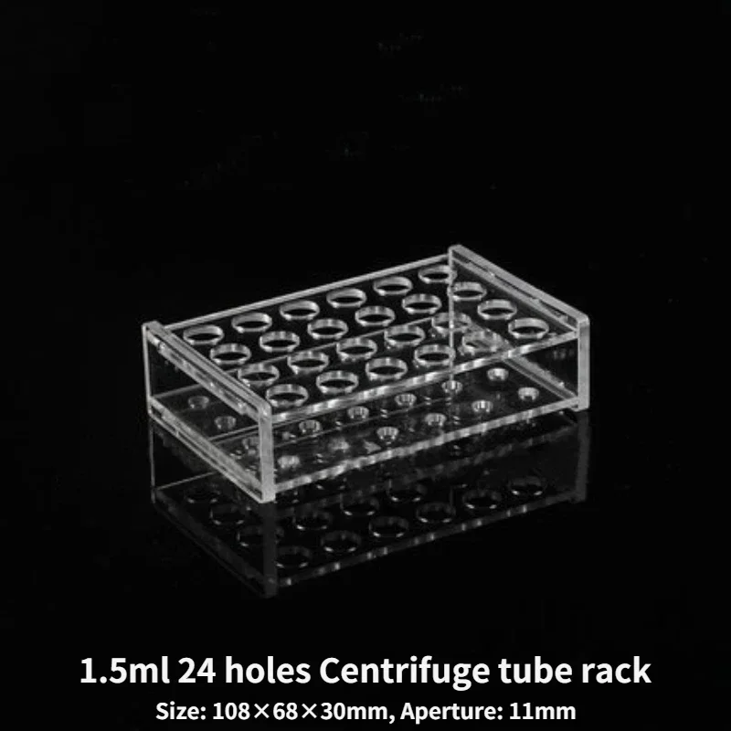 Biosharp 2pcs/Box Plexiglass Centrifuge Tube Rack Acrylic Plexiglass Centrifuge Holder Stand Vents Hole with 24/48/96