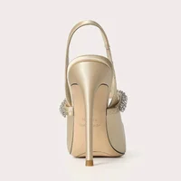 Zapatos Mujer Sandals Women Satin High Heels Wedding Prom Shoes Summer Fashion Silk Diamond Pointed Back Strap Heels - Image 6