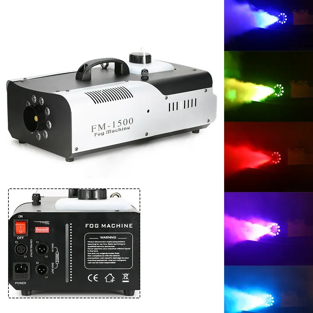 3In1 Smoke Machine RGB LED Fog Machine Wireless Remote Control DMX Fog Machine 1500W