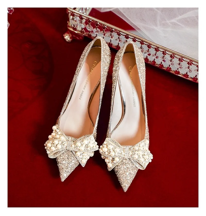 2022 Rhinestone High Heels Women's Crystal Party Wedding Shoes