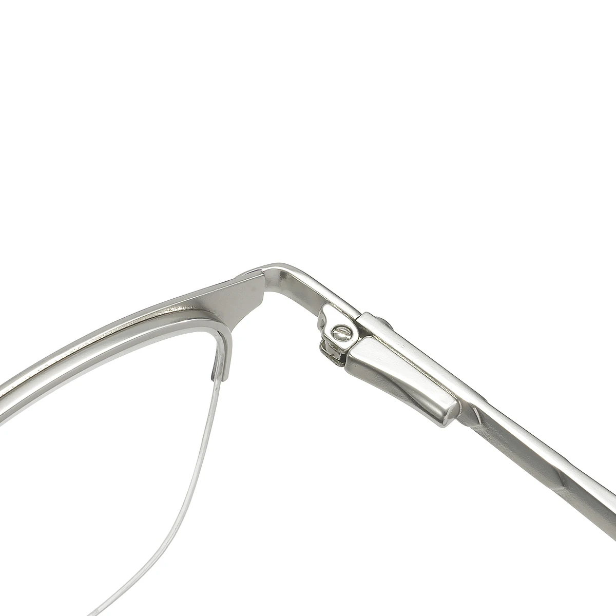 Women Cat Eye Eyeglasses Half Rim Metal Glasses Frame With Spring Hinge For Prescription Lens