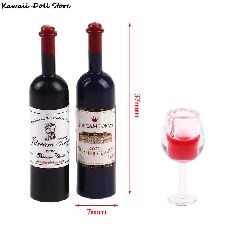 1:12 Dollhouse Miniature Wine Glass Mini Red Wine Cup Model For OB11 BJD Doll House Kitchen Restaurant Decor Accessories 4