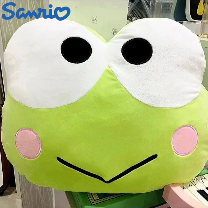 

Sanrio Kawayi Kero Kero Keroppi Plush Headrest Soft Back Cushion Cute Anime Pillow Lovely Car Room Decoration Kids Toys Gift