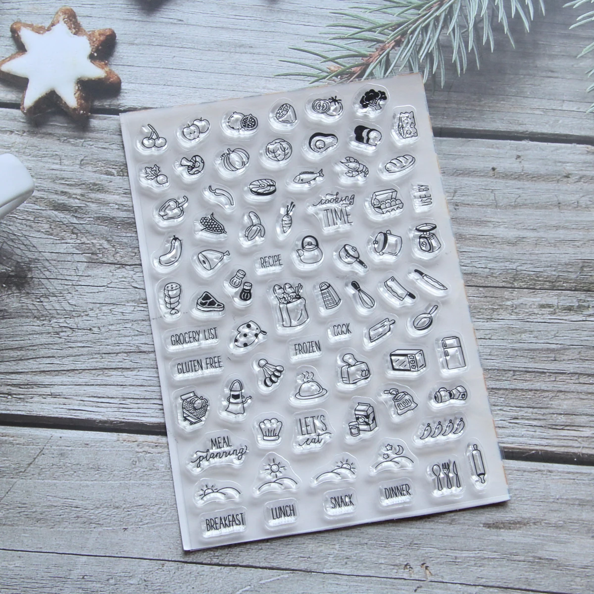 KLJUYP Fruit Cooking stamp Transparent Clear Silicone Stamps DIY Scrapbooking/Card Making/Kids Crafts Decoration Supplies