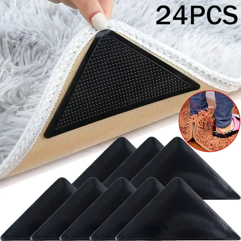 Carpet Anti Slip Stickers 1-3set Reusable Washable Anti Curling Carpet Patch Fixed Floor Rug Mat Tape Gripper Corner Pad