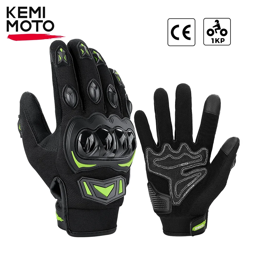 KEMIMOTO CE 1KP Motorcycle Gloves Summer Hard Knuckle Riding Gloves Touchscreen Motorbike Gloves For Dirt Bike Motocross ATV UTV 1