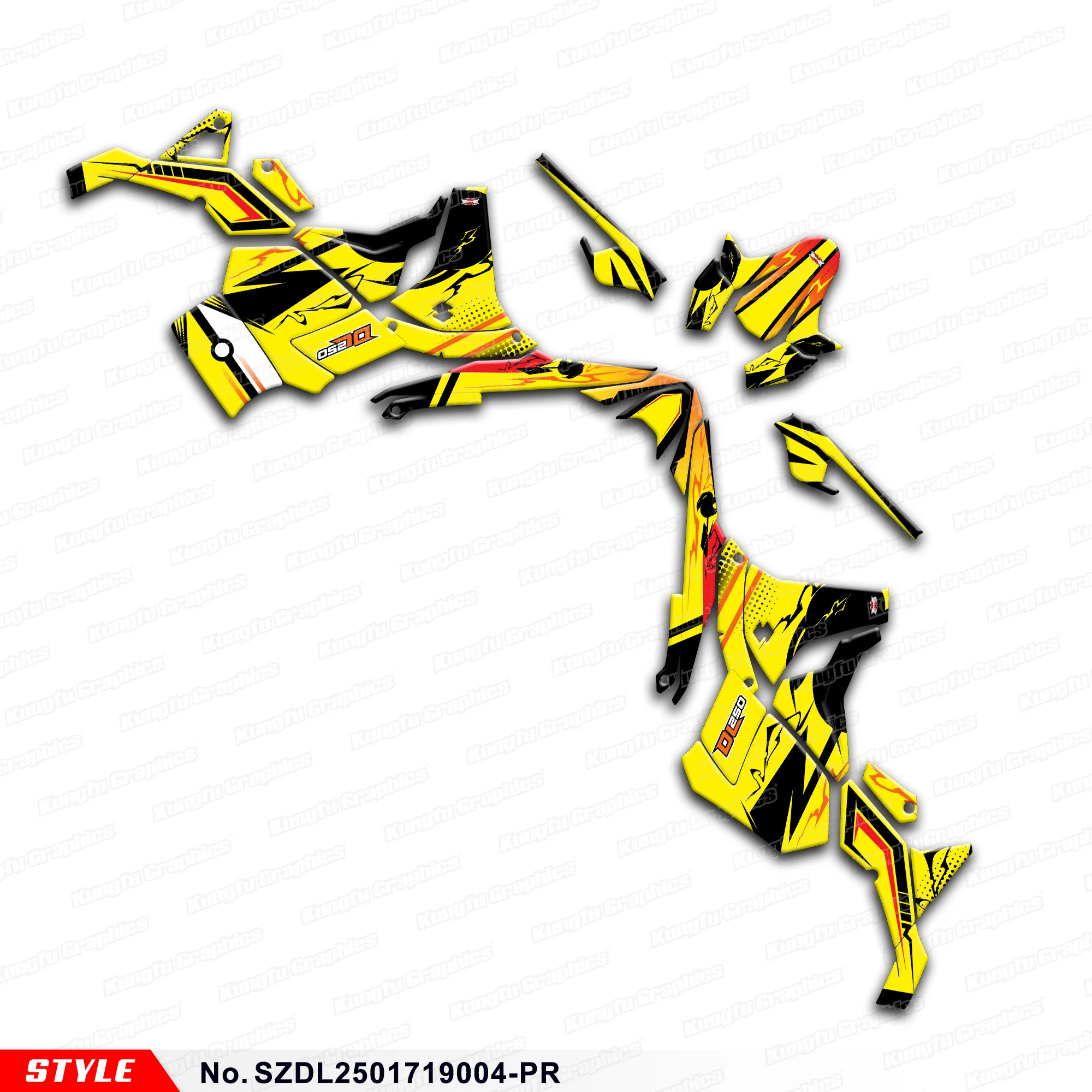 

Мотоциклетные наклейки Skin Graphics для Suzuki DL250 V-дополнительный 2017 2018, SZDL2501719004-PR