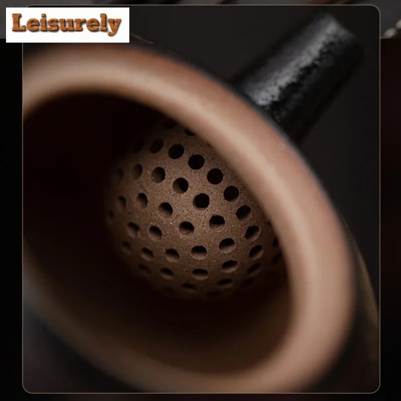 Kiln Fambe Agarwood Glaze Teapot Japanese Tea Infuser Pot Tea Soaking Kettle With Strainer Tea Ceremony Supplies Collection Gift