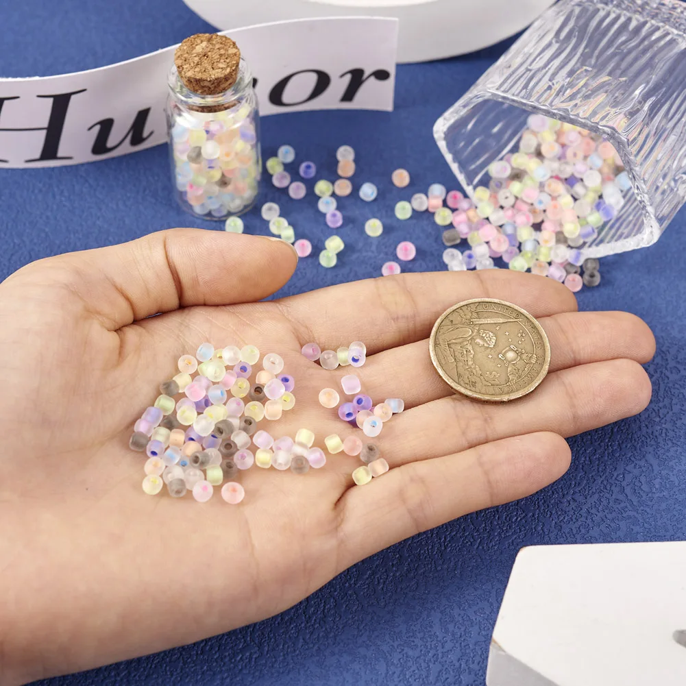 180g Mixed Color Luminous Frosted Glass Beads Glow in the Dark Rondelle Loose Seed Beads For DIY Jewelry Making Accessories