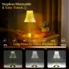 LED Table Lamps 3 Color Touch Dimming Night Light USB Rechargeable Cordless Atmosphere Bedroom Bedside Reading Lamps Decor Light 4