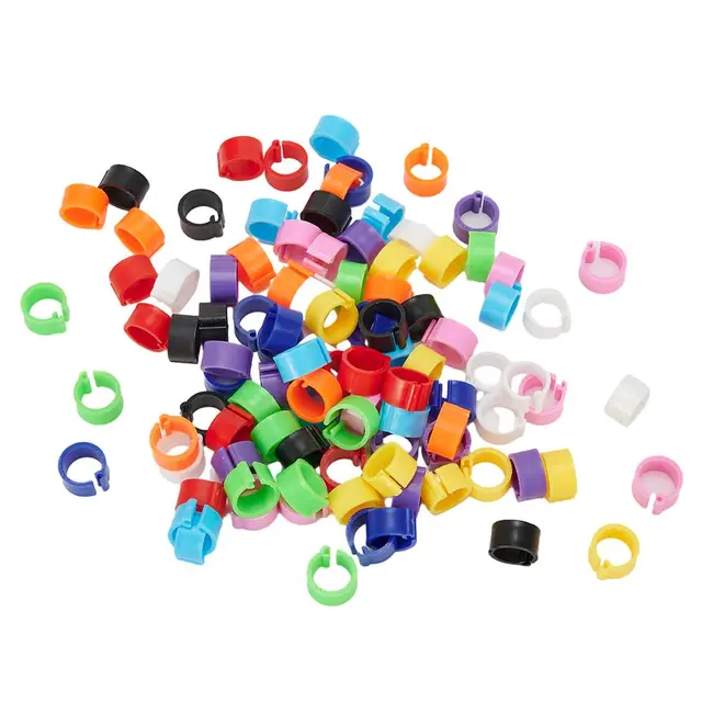 10 colors Plastic Re-use 7mm /0.27 Inch 100Pcs Chicks Rings Clip Poultry Band Bird Pigeon Parrot 2018 New Newest 2