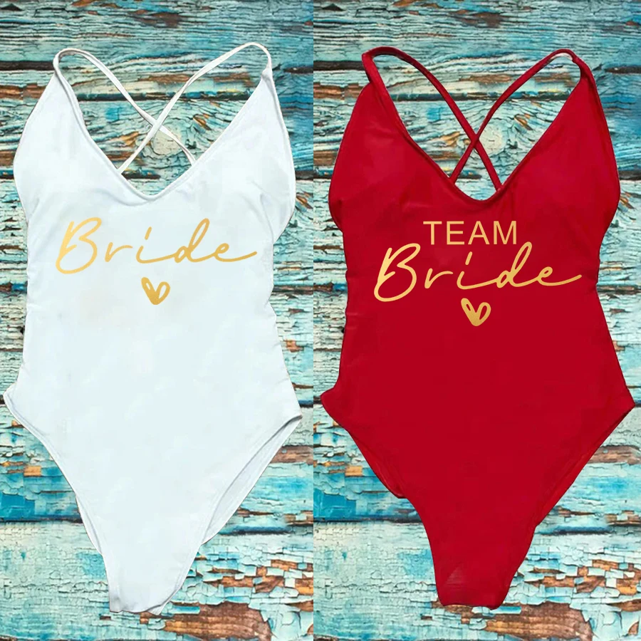Padded One Piece Swimsuit Women Team Bride Swimwear Bikini Summer Bathing Suit Plus Size Beachwear Bachelorette Party Lady one piece swimsuit women swimsuit