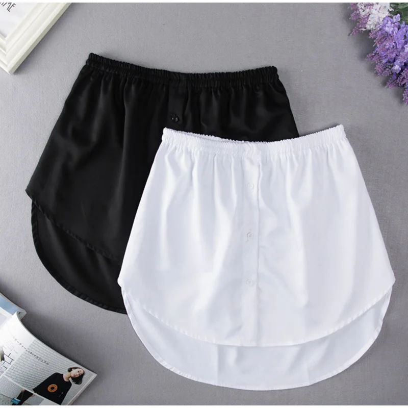 

S-4XL Women Fake Shirt Hem Detachable Underskirt Irregular Skirt Tail Blouse Hem Extender Skirt Layered Inner Layer