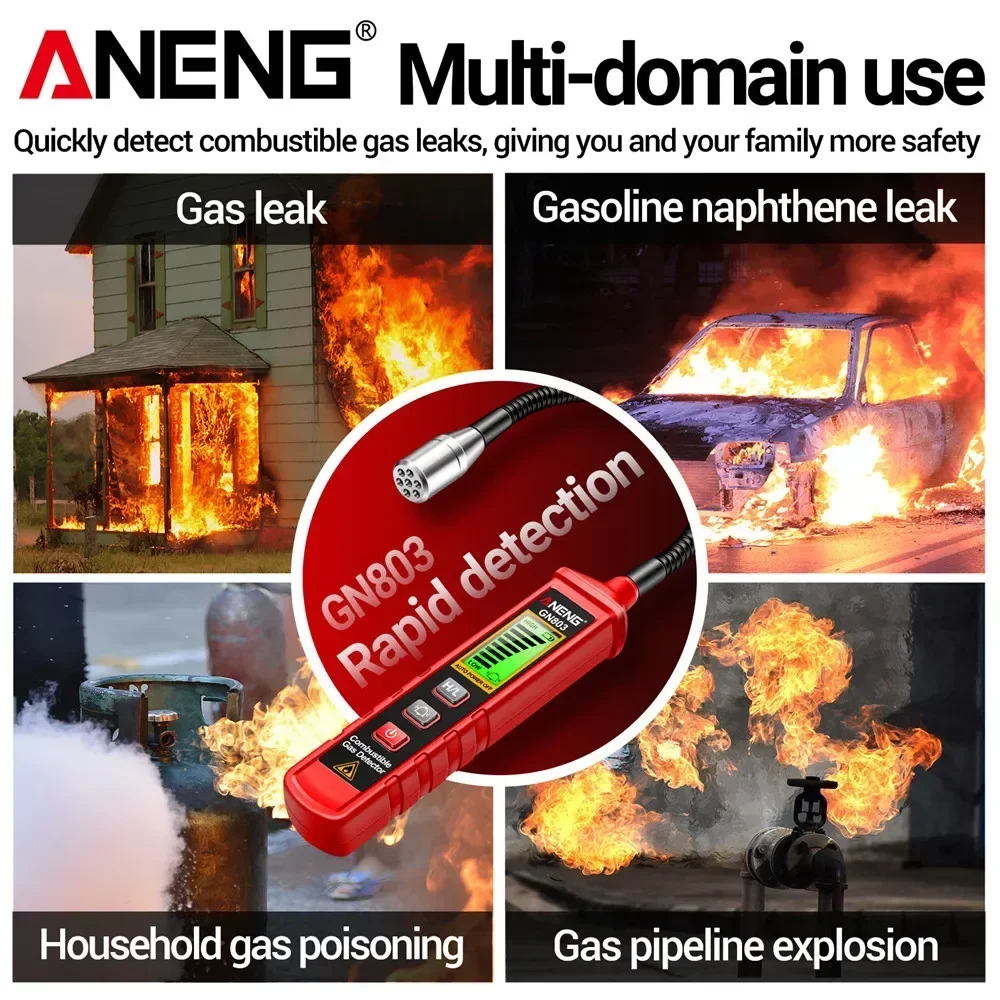 ANENG GN803 Gas Leak Detector Handheld Methane Combustible Gas Testers Portable Gases Concentration Analyzer Meter gas leak detector