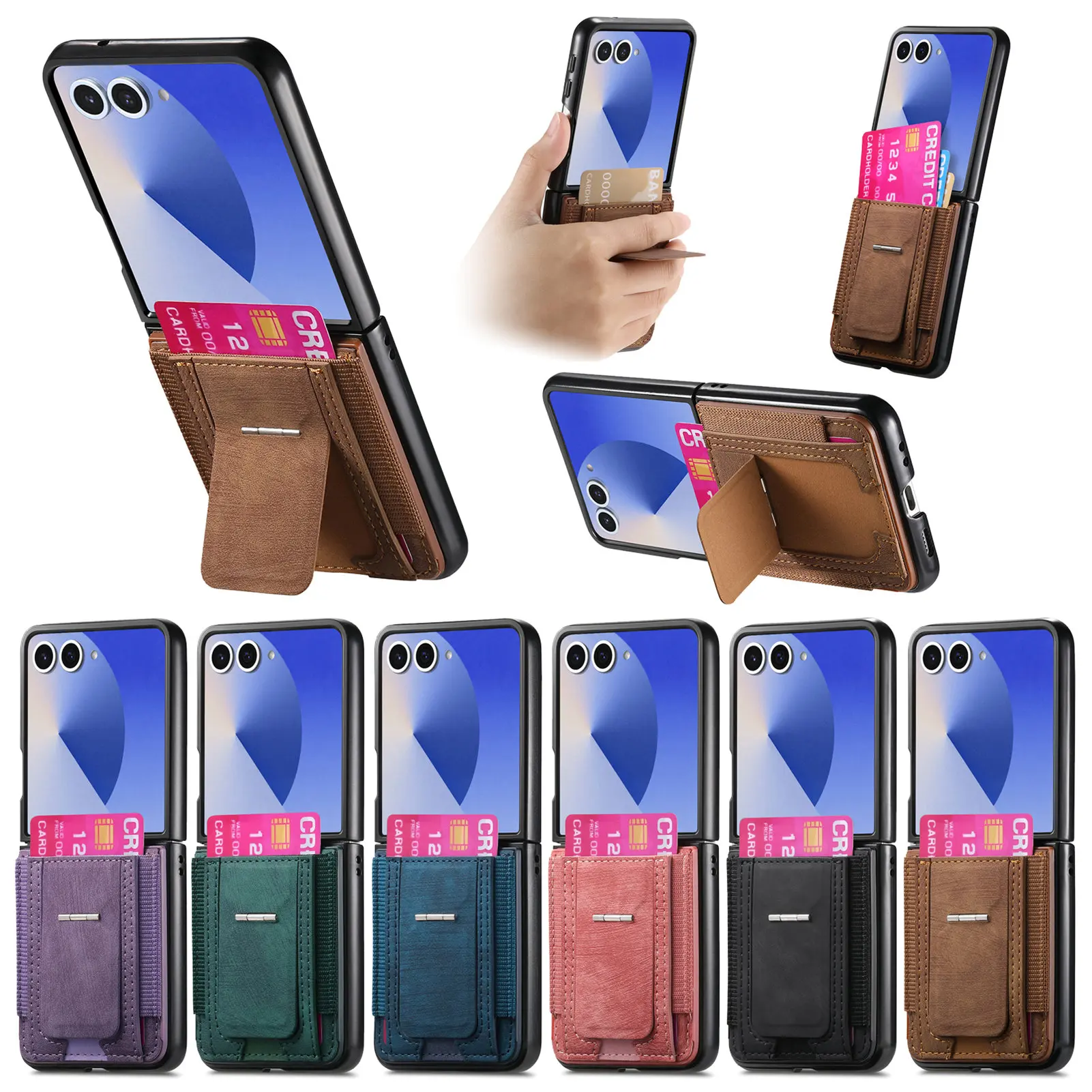 Étui Portefeuille Pour Google Pixel 6 Pro Avec Coque Coulissante Appareil Photo - Anneau Rotatif 360° - Compatible Charge Sans Fil - Bleu