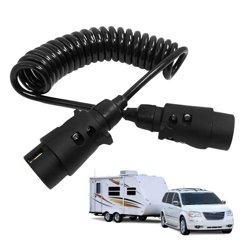 

Trailer Plug Adapters 7 Pin Trailer Cord Connector Cable Wiring Harness Trailer Light Adapter Trailer Connectors Round