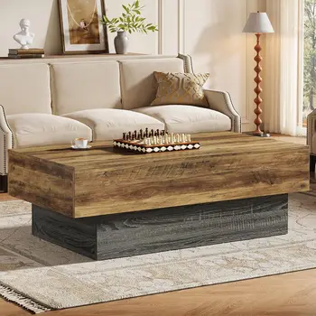 55-Inch Farmhouse Wood Coffee Table 1