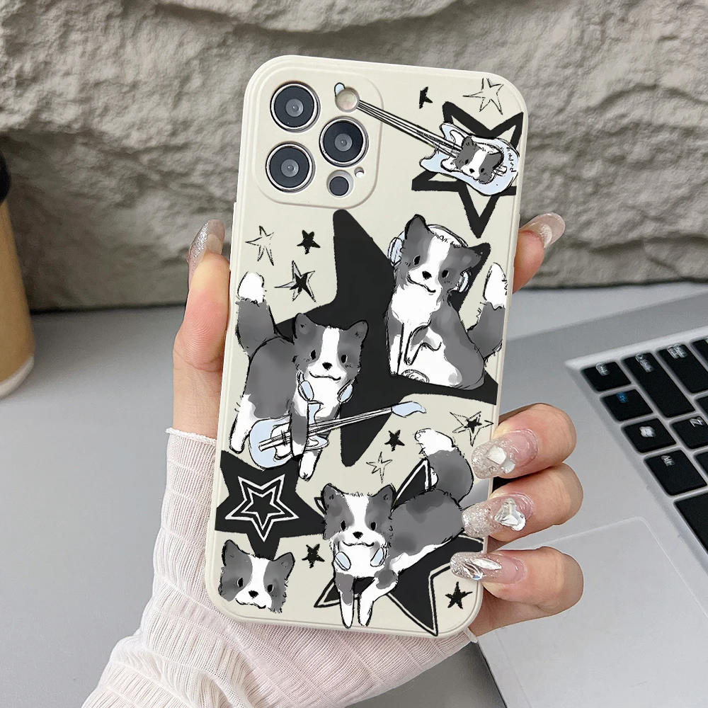 Musical Guitar Dog Design Phone Case - Straight Edge Cover